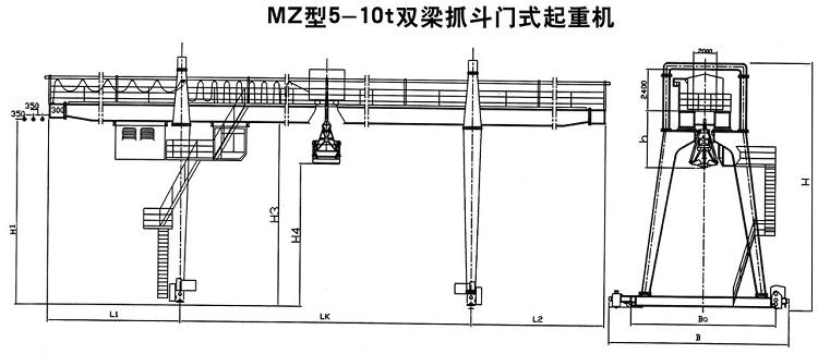 MZ型双梁抓斗门式起重机