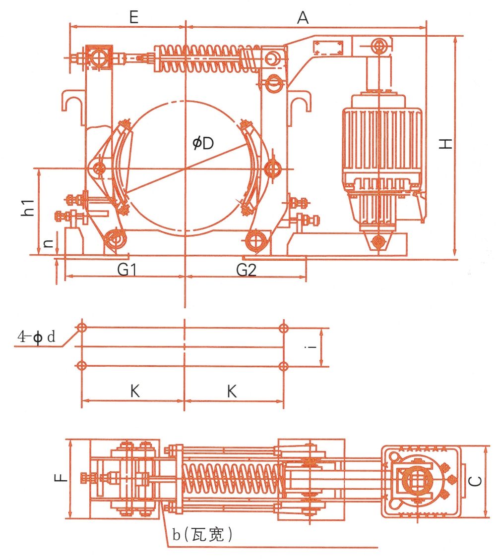 YWZ10系列电力液压鼓式制动器外形尺寸图.jpg
