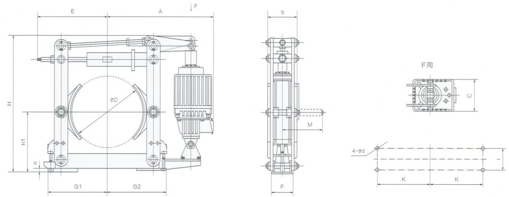 YWZ(4B)电力液压鼓式制动器外形尺寸图.jpg