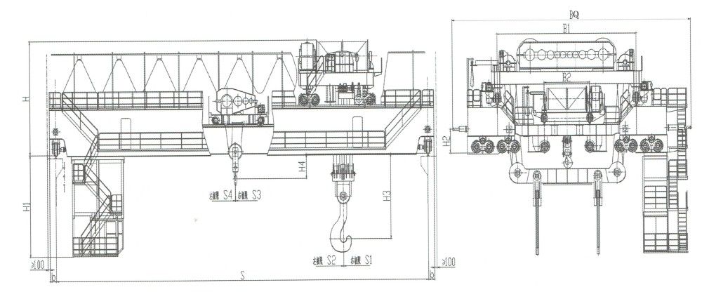 YZS型180/50~240/80吨四梁铸造桥式起重机外形尺寸图.jpg