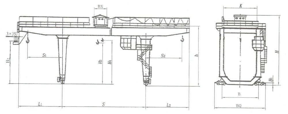 U型双梁吊钩门式起重机外形尺寸图.jpg
