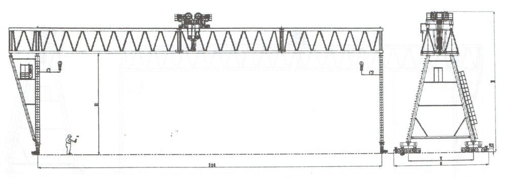 路桥专用门式起重机外形结构示意图（150吨）.jpg